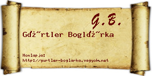 Gürtler Boglárka névjegykártya
