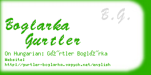 boglarka gurtler business card